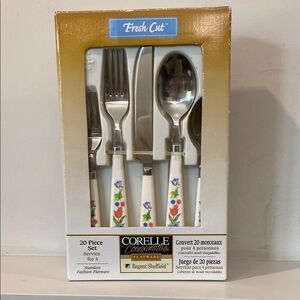 Corelle White Flatware Set Elegant Dining Essentials 20 pieces Service for 4